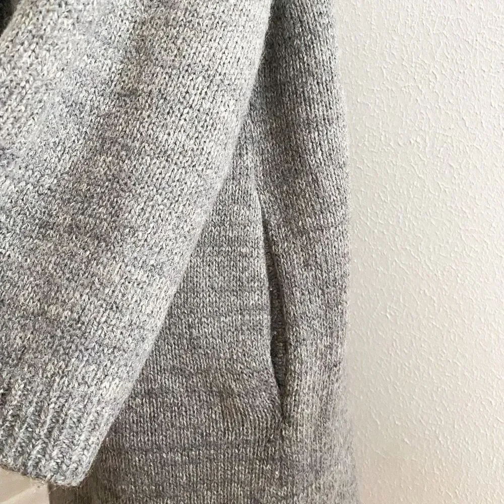 Vintage Wool Mohair Long Sweater Coat Grey - Picture 6 of 8